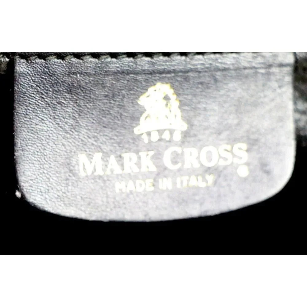 AUTHENTIC Mark Cross ITALY BLACK GENUINE LEATHER SHOULDER BAG X-BODY HANDBAG